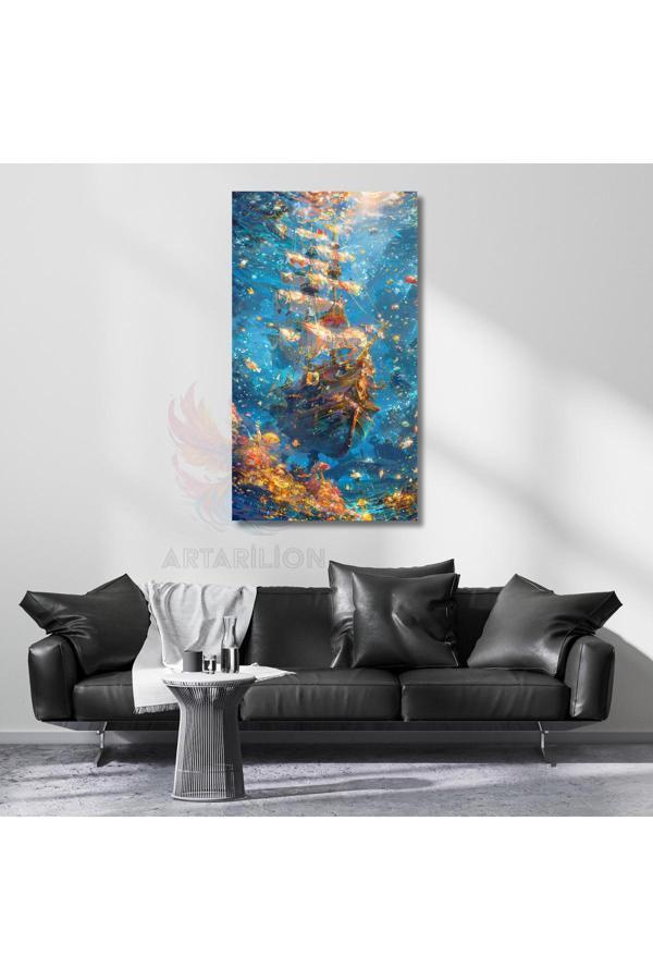 Kanvas Tablo Denizin Altındaki Gemi Kanvas Hd Dijital Baskı Tablo Salon Dizi Film Tablosu - Image 1