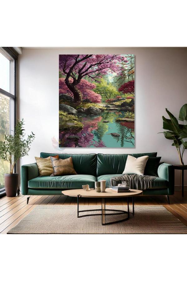 Kanvas Dikey Duvar Tablosu Kanvas Orman Su Ev Ofis Salon Modern Duvar Tablosu - Image 1