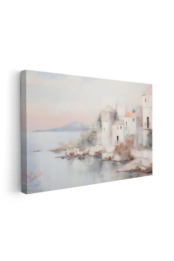 Kanvas Yatay Duvar Tablosu Kanvas Soyut Sahil Kasabasi Ev Ofis Salon Modern Duvar Tablosu - Image 1