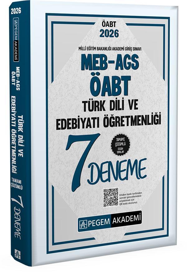 2026 MEB AGS ÖABT Türk Dili Ve Edebiyatı Öğretmenliği Tamamı Çözümlü 7 Deneme - Pegem Akademi Yayıncılık - Image 1