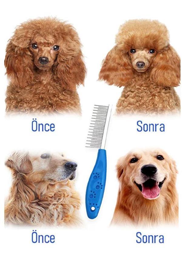 Kedi Köpek Tüy Açma Tarağı Kıtık Topak Açıcı Tarak Tüy Bakım Bit Pire Fırçası Demir Dişli Fırça - Image 1