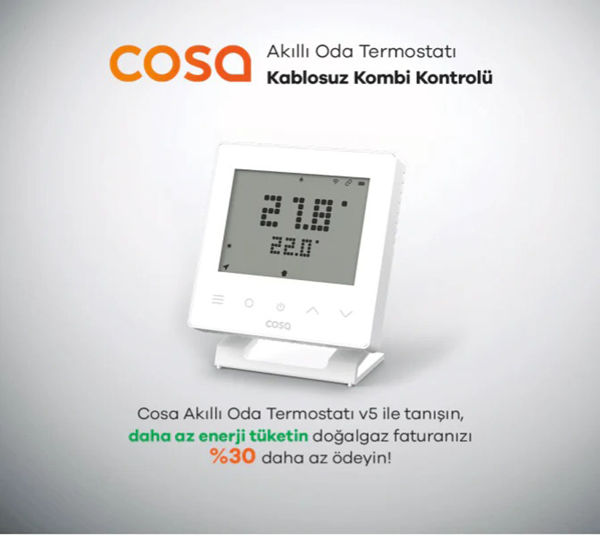 Cosa Akıllı Oda Termostatı Kablosuz Kombi Kontrolü V5 - Image 1