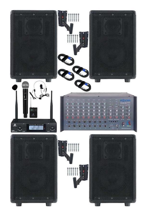 Lastvoice Elit Plus Paket-1 Profesyonel Ses Sistemi Mikser Amfi Hoparlör Mikrofon - Image 1