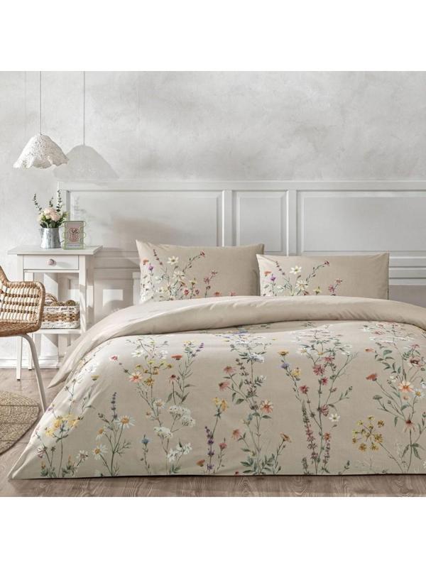 Taç Lunel Ranforce Çift Kişilik Nevresim Takımı Bej - Image 1