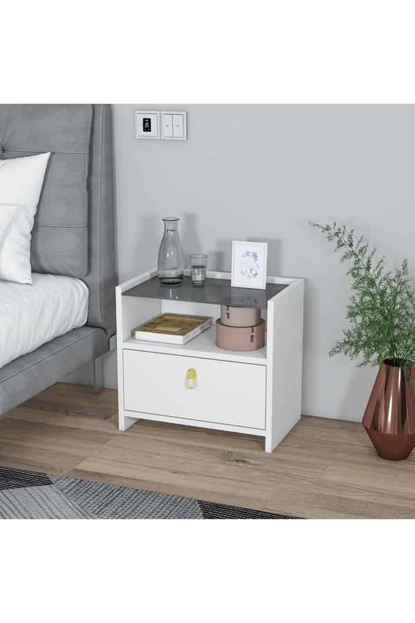 Mobiga Sane Camlı, Çekmeceli Komodin - Image 1