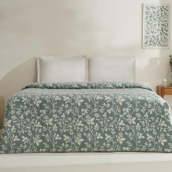 Karaca Home Cintia Çift Kişilik Akrilik Battaniye Koyu Mint - Image 1