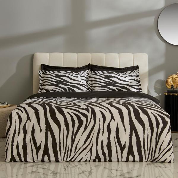 Karaca Home Marimba %100 Pamuk Çift Kişilik Nevresim Takımı Siyah - Image 1