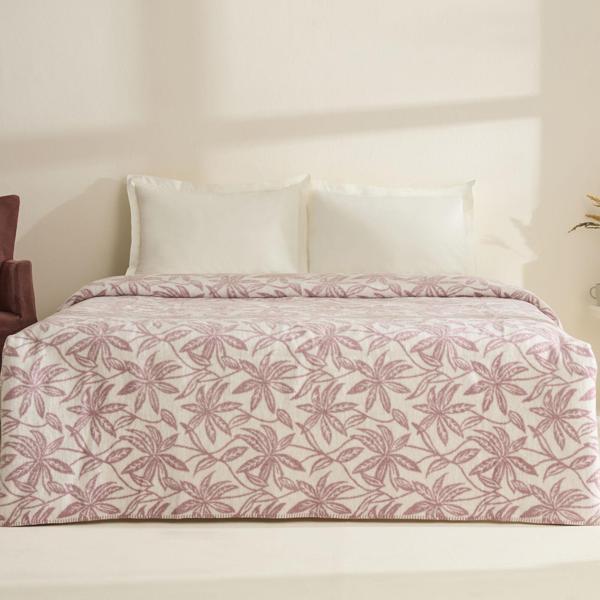 Karaca Home Layla Çift Kişilik Akrilik Battaniye Mürdüm - Image 1