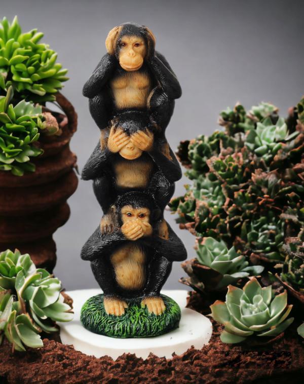 Görmedim Duymadım Bilmiyorum 3lü Maymun Biblo Hediyelik Dekoratif Ürün Masa Süsü Ofis Ev Hediyesi 5 - Image 1