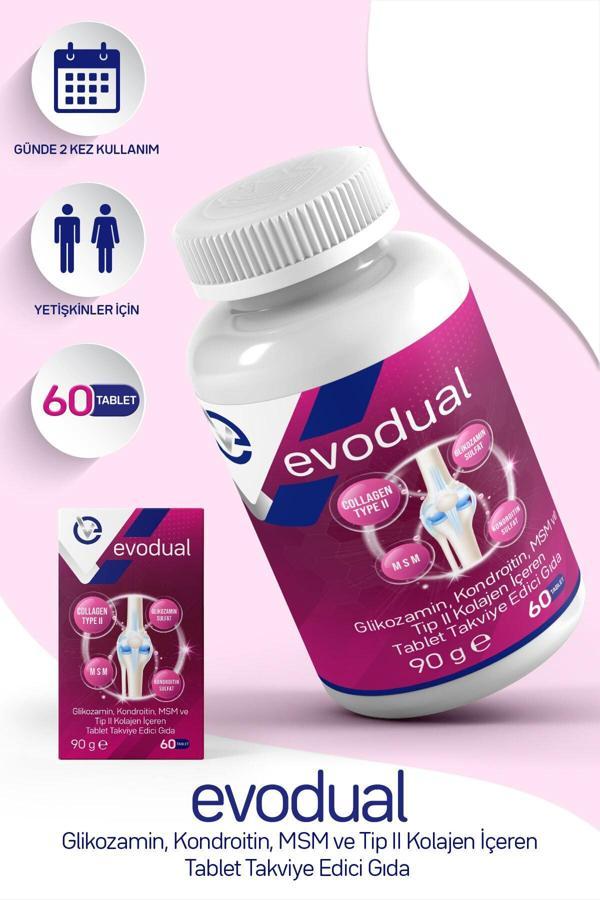 EVOPHARMA EVODUAL (Glikozamin, Kondroitin, MSM ve T İP II Kollajen İçeren Tablet Takviye Edici Gıda) - Image 1