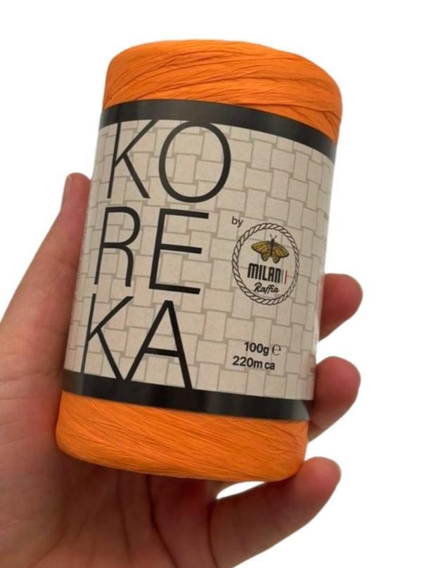 Angel Çanta Aksesuar Koreka Rafya Turuncu Renk   - Image 1