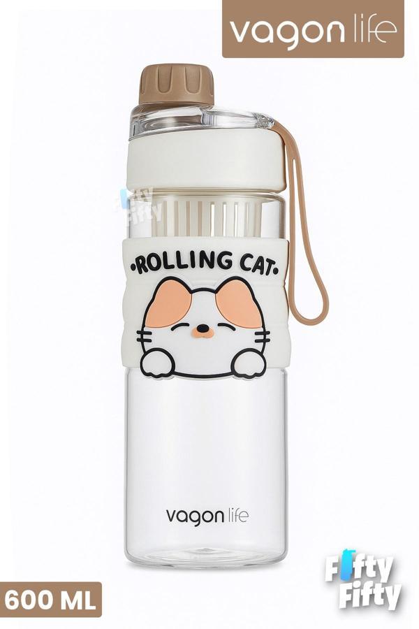 600 ML Rahat İçim (Pipetsiz) Çevir Aç Kapak Taşıma Kulplu Çocuk Su Matarası -VGN2020NEW600ML - Image 1