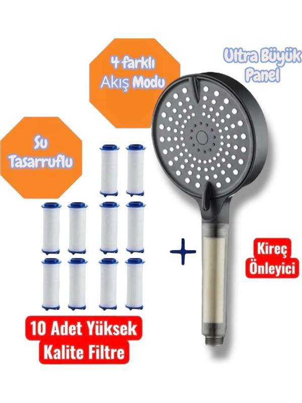10 Adet Yedek Filtreli Duş Başlığı Su Tasarruflu Kireç Önleyici Özellikli Tayzikli Su Modu - Image 1