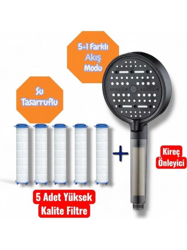Truva Kireç Önleyici Özellikli Turbo Basınçlı Su Tasarruflu Duş Başlığı 5 Adet Yedek Filtreli - Image 1