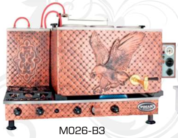 Pimak Doğalgazlı Çay Kazanı 2 Demlikli 23 litre Bakır - Image 1