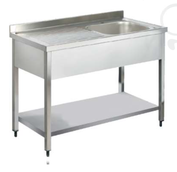 Pimak Tek Evyeli Taban Raflı Tezgah 60 x 60 x 85 (cm) - Image 1