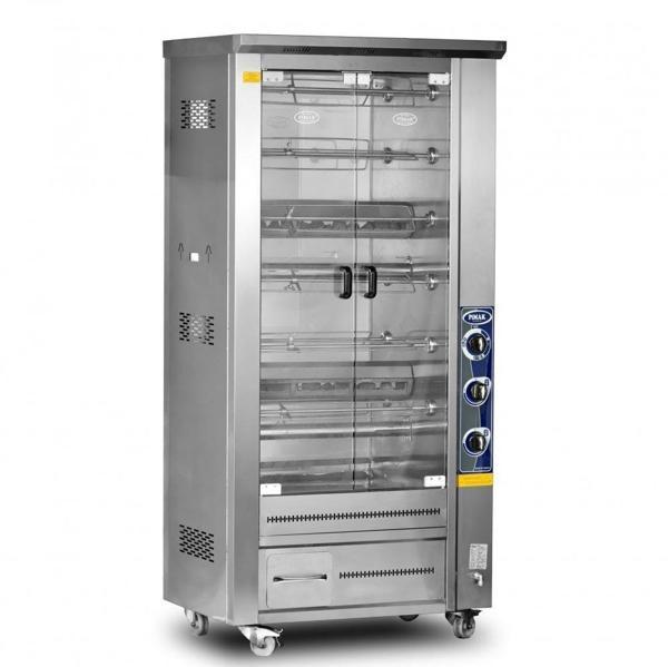 Pimak Çift Vitrinli Lavtaşlı Piliç Makinesi 12 Şiş 60 Piliç Doğalgazlı - Image 1