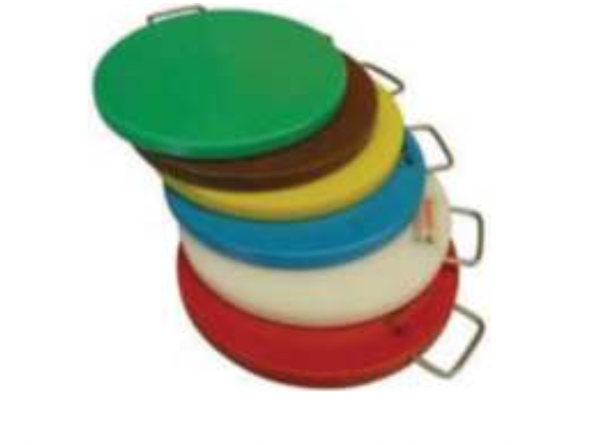 Pimak Paslanmaz Saplı Polietilen Et Kesim Levhası 30 (cm) Çap x 2 (Et Kütüğü) - Image 1