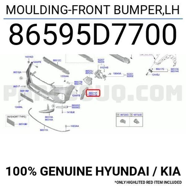 Hyundai i10 2011-2013 Ön Tampon Bağlantı Braketi Sağ Oem No (865920X200) - Image 1