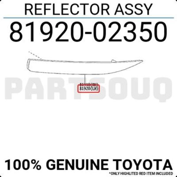 Toyota Corolla 2ZRF 2023 Reflektör Arka Sağ Oem No (8191002220) - Image 1