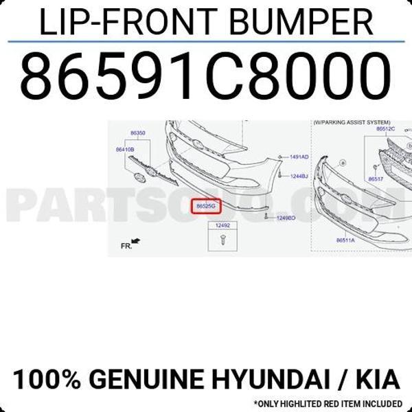 Hyundai Elantra 2021 Sonrası Tampon Alt Koruyucu Karlık Ön Oem No (86591AA000) - Image 1