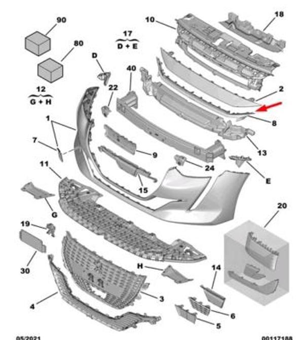 opel combo- 2024-2025  ön cam kenar plastiği sol (sılgı panelı) Oem No (98194142XT) - Image 1