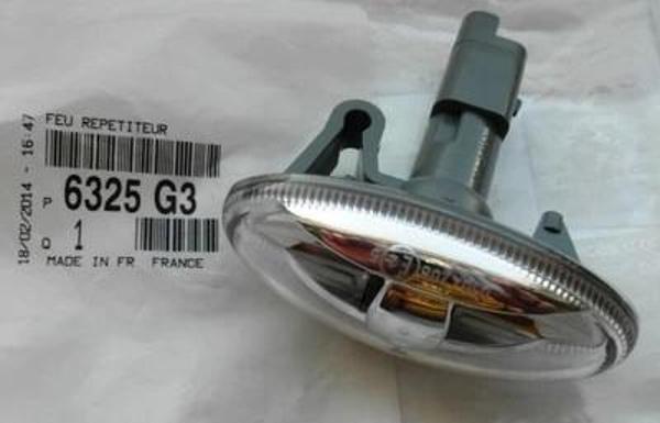 fiat doblo- 2024-2025  çamurluk sinyali seffaf sağ/sol aynı (adet) (duylu) (ampüllü) Oem No (6325G3) - Image 1
