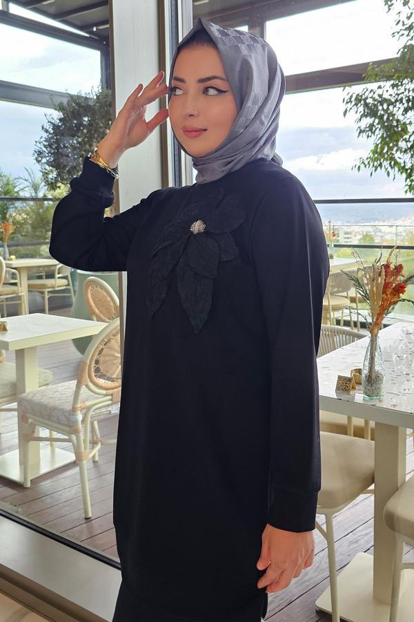 KADIN DİKME ÇİÇEK DETAYLI TESETTÜR TAKIM - Image 1