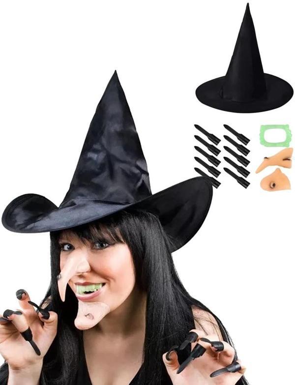 BFS  Cadı Şapkası Cadı Tırnakları Cadı Burnu Cadı Çenesi Cadı Diş Seti - Image 1