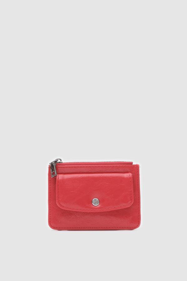 OLLBAG Plane Kırmızı Kırışık Detay Bayan Kartlık - Image 1