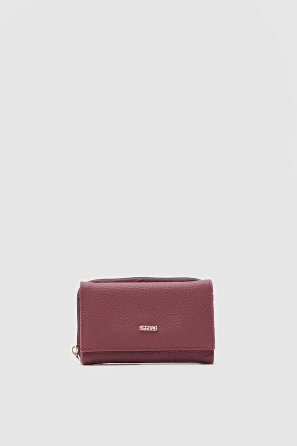 OLLBAG Maloni Bordo Ponpon Detaylı Yumuşak Bayan Cüzdan - Image 1
