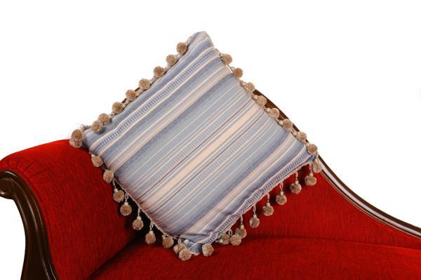 Keten Kırlent Dekoratif Saçaklı (45*45) İç Dolgulu - Image 1