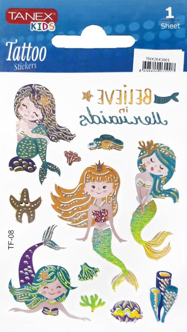 Tanex 7,5x10,5mm Deniz Kızı Mini Tatoo Etiket TNX-26438 - Image 1