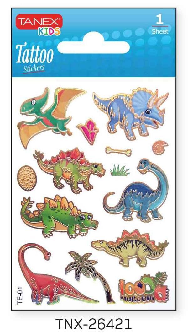 Tanex 7,5x10,5mm Dinazor Mini Tatoo Etiket TNX-26421 - Image 1