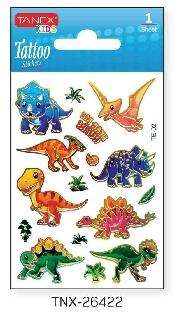 Tanex 7,5x10,5mm Dinazor Mini Tatoo Etiket TNX-26422 - Image 1