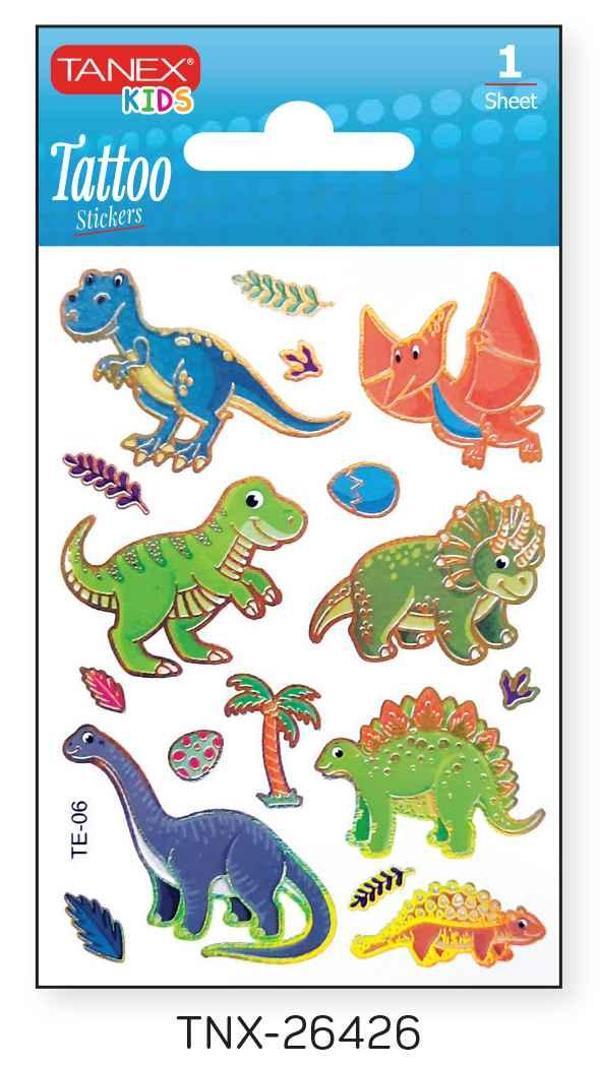 Tanex 7,5x10,5mm Dinazor Mini Tatoo Etiket TNX-26426 - Image 1