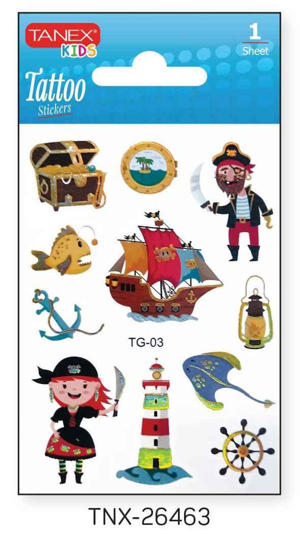 Tanex 7,5x10,5mm Sevimli Korsan Mini Tatoo TNX-26463 - Image 1