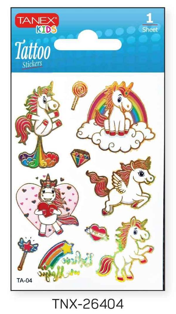 Tanex 7,5x10,5mm Unicorn Mini Tatoo Etiket TNX-26404 - Image 1