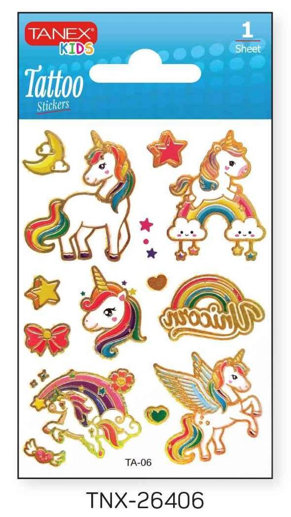 Tanex 7,5x10,5mm Unicorn Mini Tatoo Etiket TNX-26406 - Image 1