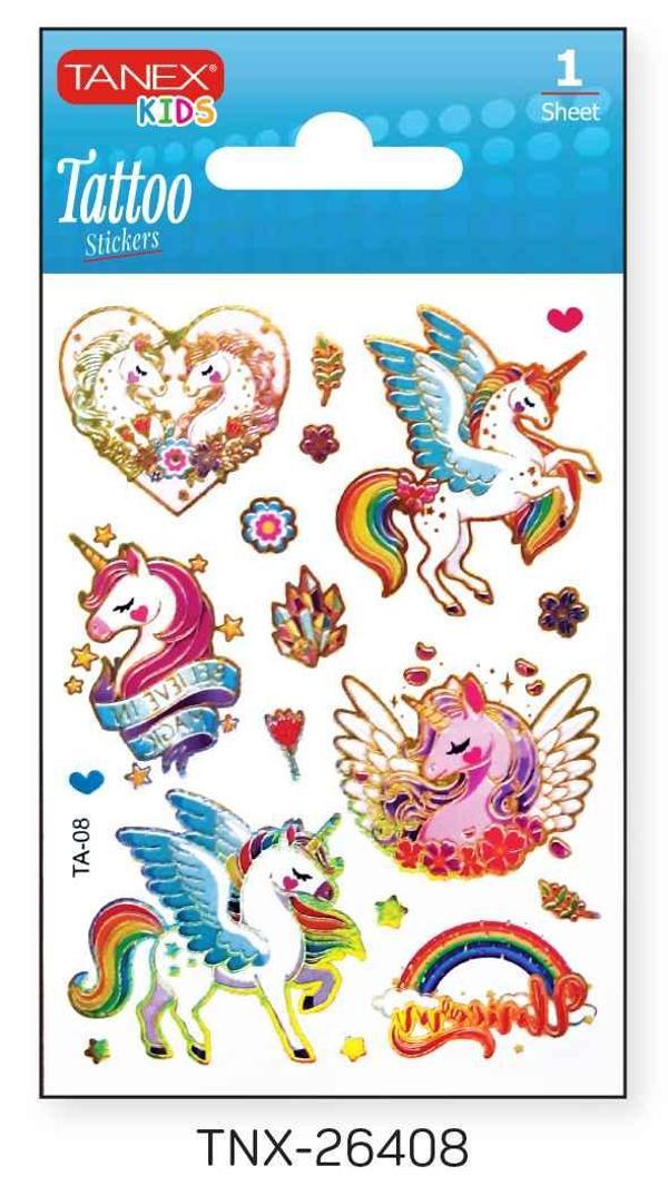 Tanex 7,5x10,5mm Unicorn Mini Tatoo Etiket TNX-26408 - Image 1