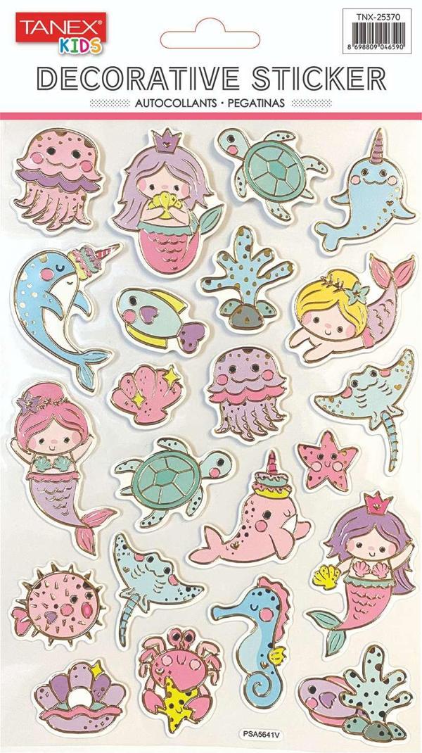Tanex Yaldızlı Deniz Kızı Serisi Puffy Etiketi TNX-25370 - Image 1
