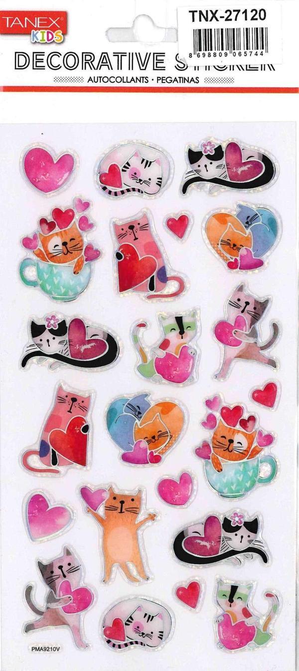 Tanex Puffy Aşık Kedi Etiket Serisi TNX-27120 - Image 1