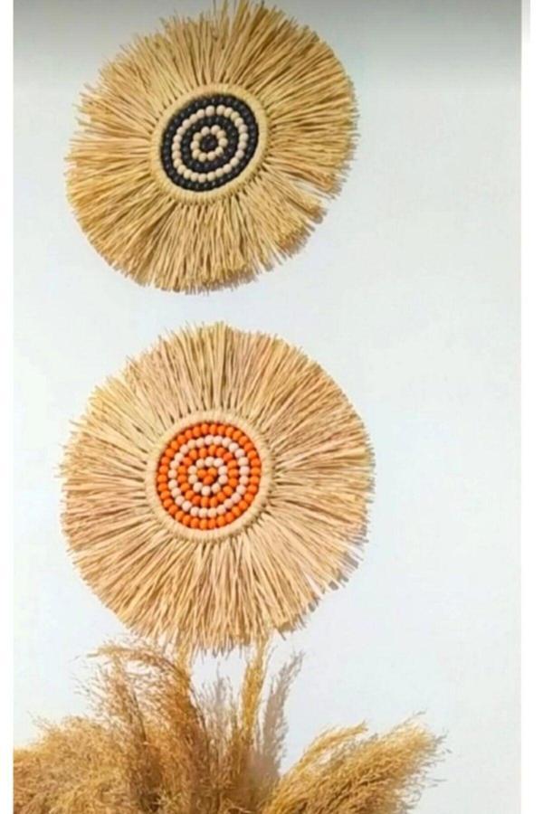 Kara.Shome Rafya Boncuklu 2Li Set Duvar Aksesuar Süsü - Image 1