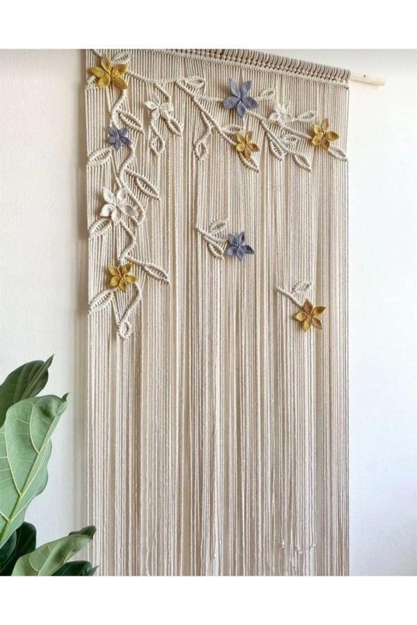 Elfidaa Wood Makrome Perde (100*200) - Image 1