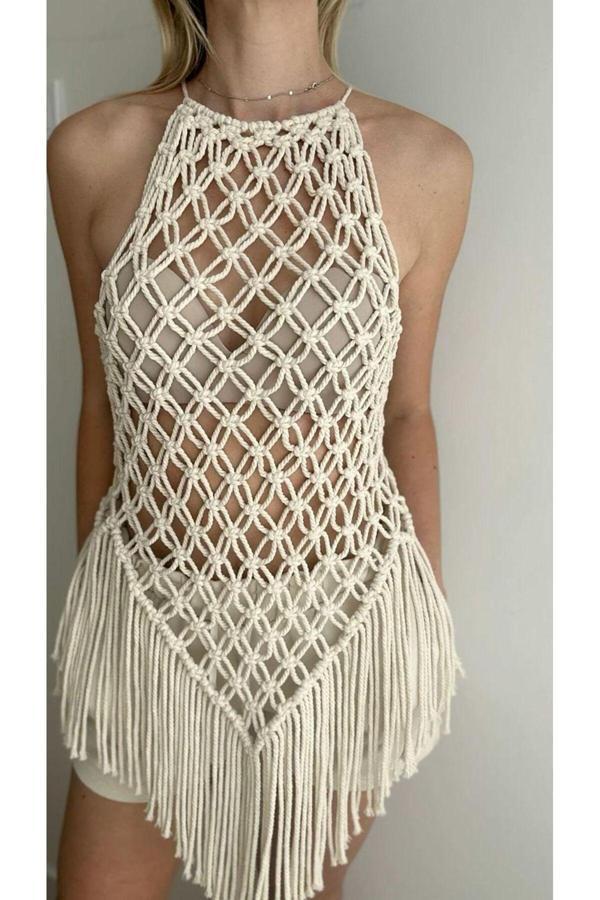 Trend Sende Makrome Plaj Elbise - Image 1