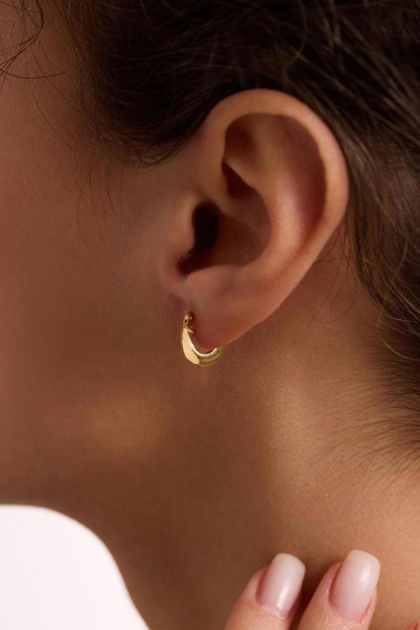 14 Ayar Altın İtalyan Enli Halka TEKLİ Küpe - Image 1