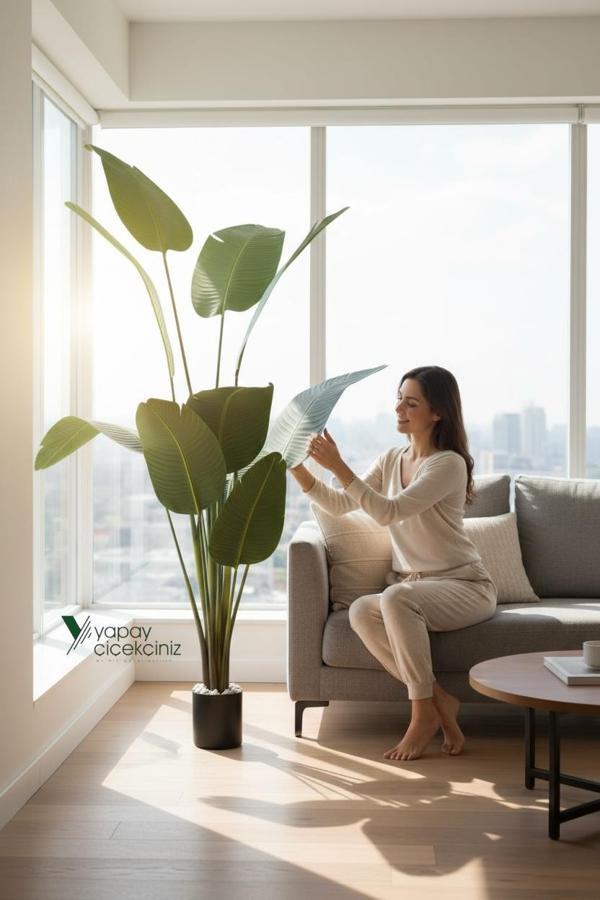 12 Dallı 195 cm Dokulu İri Yapraklı Lüks Starliçe Ağacı - Image 1