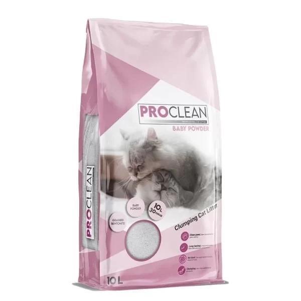 ProClean Bebek Pudra Kokulu Topaklanan Kedi Kumu İnce Taneli 10 Lt - Image 1
