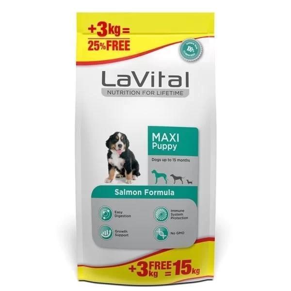 Lavital Büyük Irk Somonlu Yavru Köpek Maması 15 Kg - Image 1