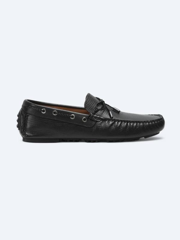 Siyah Deri Smart Casual Loafer - Image 1